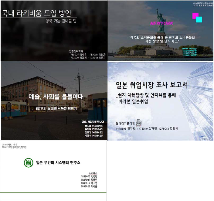 2018학년도 사회과학대학 PRIME 도전!글로벌취업탐사단 최종 보고(2)
